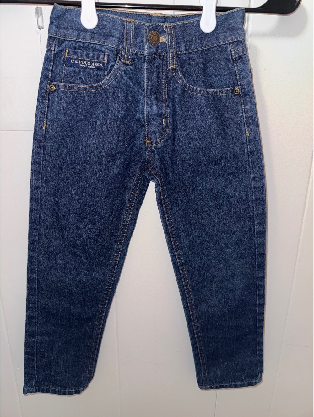 U.S. Polo Assn. Kids' Dark Blue Denim Jeans Size 6, 100% Cotton